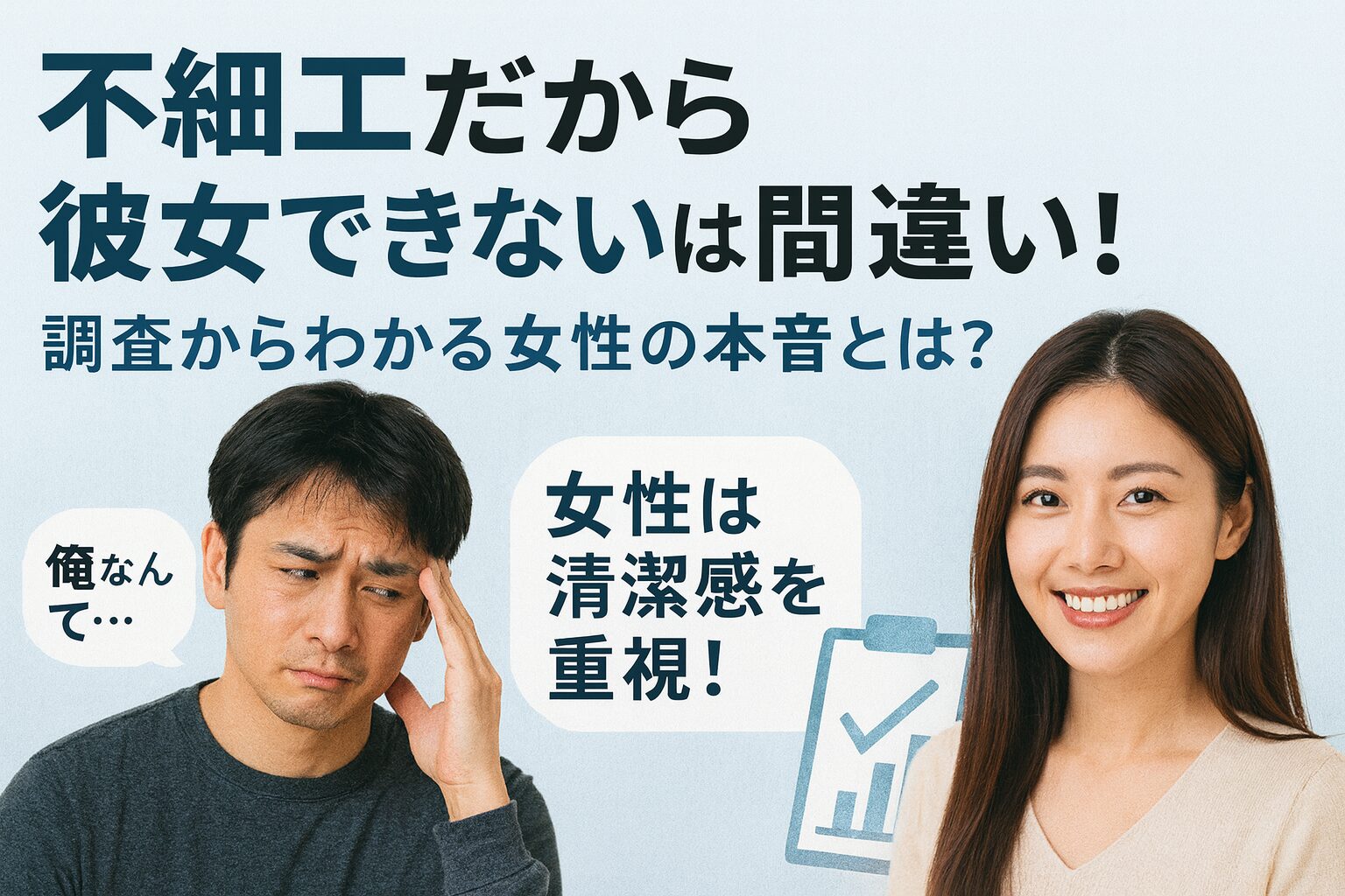アイキャッチ画像不細工だから彼女できないは間違い！調査からわかる女性の本音とは？