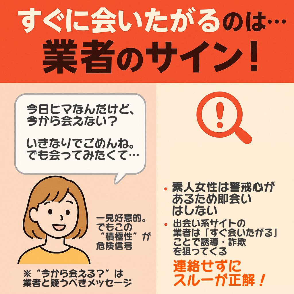 ハッピーメールはサクラと業者しかいない？見分ける方法を8つ紹介すぐに会いたがる女性は業者である可能性が高い 