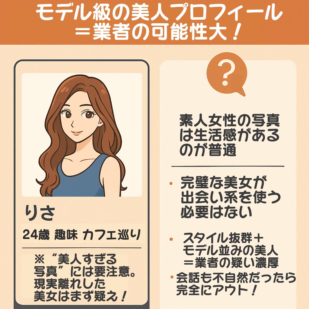 プロフィールがモデルみたいに綺麗なのは業者の可能性が高いハッピーメールはサクラと業者しかいない？見分ける方法を8つ紹介
