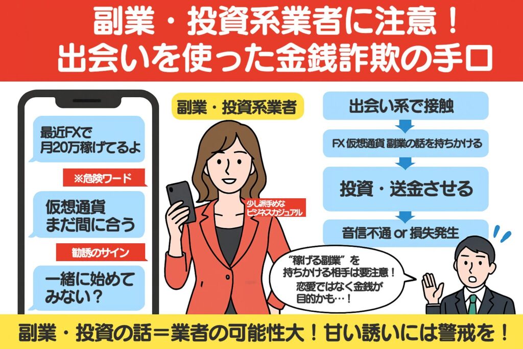ハッピーメールはサクラと業者しかいない？見分ける方法を8つ紹介副業・ 投資系 業者