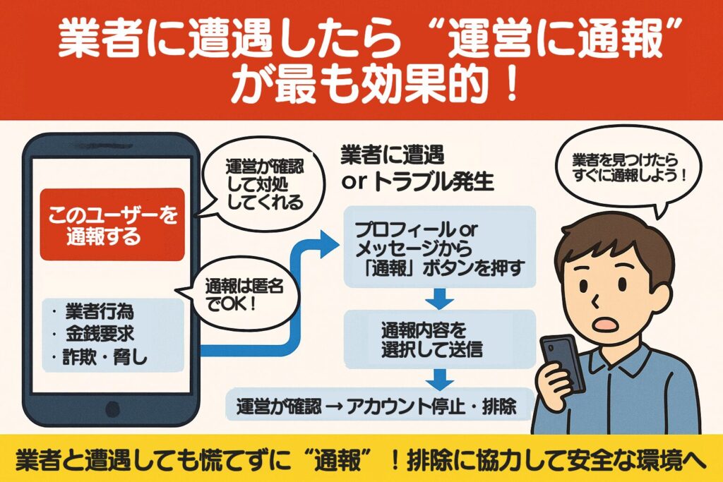 ハッピーメールはサクラと業者しかいない？見分ける方法を8つ紹介運営に通報する 