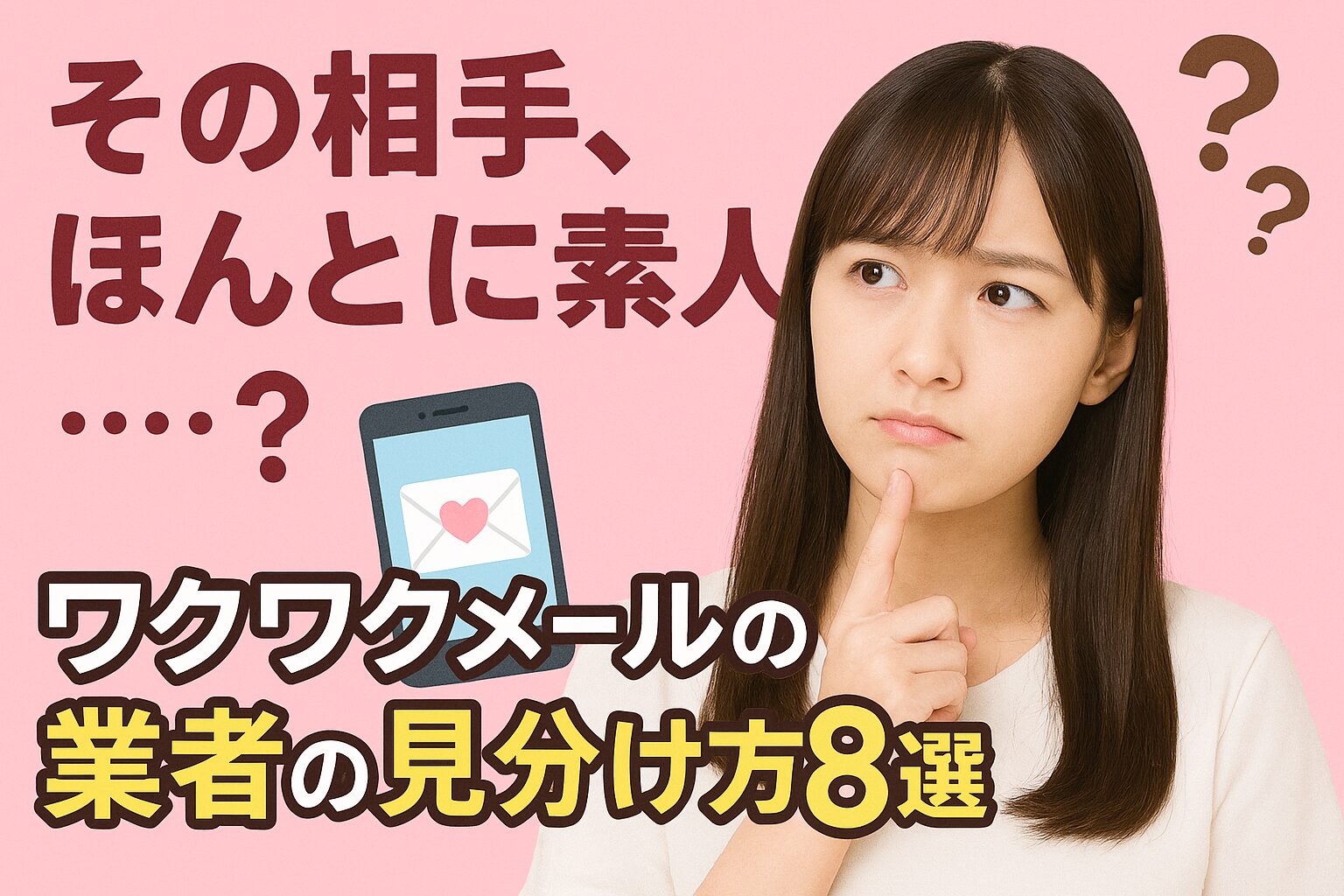 その相手、ほんとに素人…？ワクワクメールの業者の見分け方8選