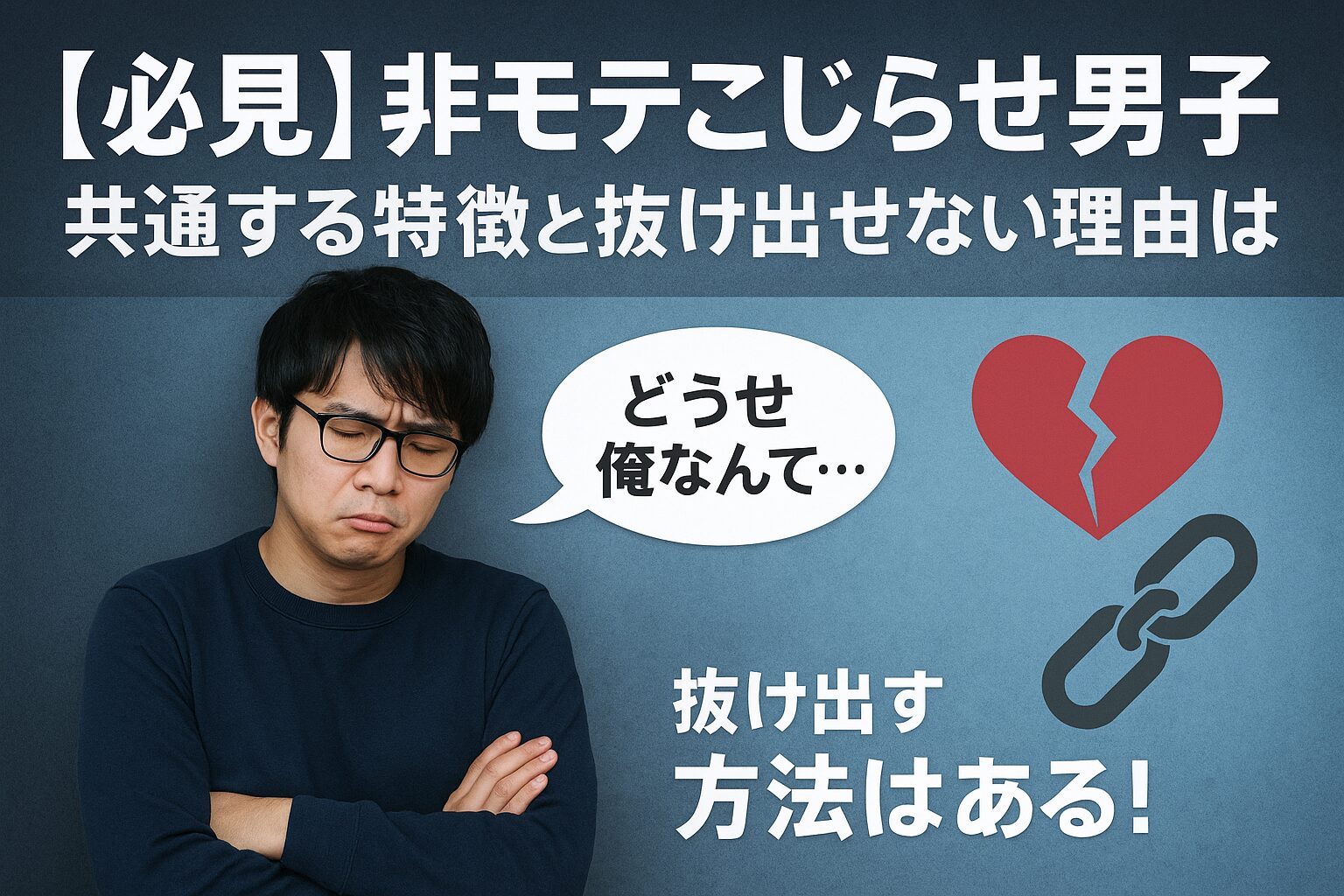 アイキャッチ画像【必見】非モテこじらせ男子に共通する特徴と抜け出せない理由とは